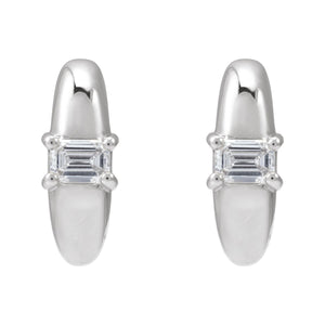 Accented Hoop Earrings · 0.33 ct — 14K White Gold view 2