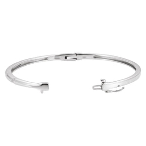 Accented Hinged Bangle Bracelet · 0.25 ct — 14K White Gold view 2