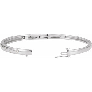 Accented Hinged Bangle Bracelet · 0.5 ct — 14K White Gold view 2
