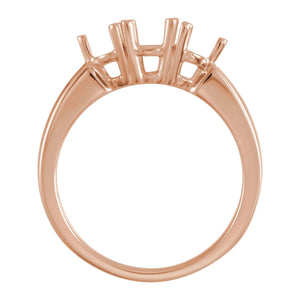 Three-Stone Engagement Ring · 0.75–1.5 ct — 14K Rose Gold, detail