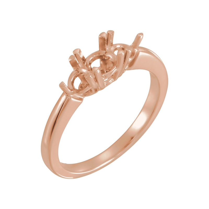 Three-Stone Engagement Ring · 0.75–1.5 ct — 14K Rose Gold