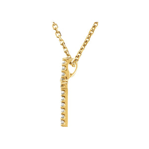 Petite Cross Necklace · 1.06 ct — 14K Yellow Gold view 2