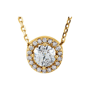 Halo-Style Necklace · 3.6–5.4 ct — 14K Yellow Gold