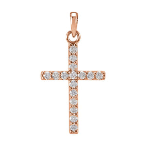 Accented Cross Necklace · 1.4–3.5 ct — 14K Rose Gold