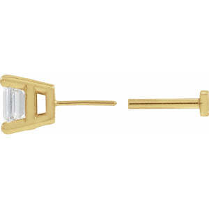 Emerald 4-Prong Stud Earrings · 0.5–3.5 ct — 14K Yellow Gold