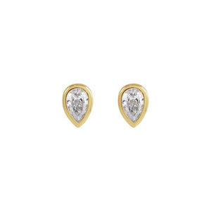Pear Bezel-Set Stud Earrings · 0.05–0.2 ct — 14K Yellow Gold view 2