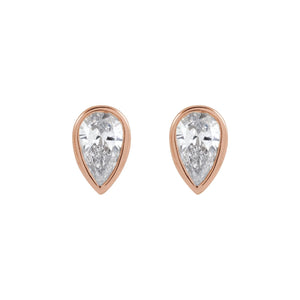 Pear Bezel-Set Stud Earrings · 0.05–0.2 ct — 14K Rose Gold view 2