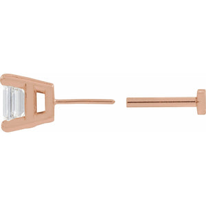 Emerald 4-Prong Stud Earrings · 0.5–3.5 ct — 14K Rose Gold