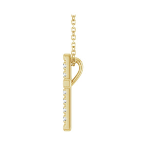 French-Set Cross Necklace · 1.9–3.5 ct — 14K Yellow Gold view 3