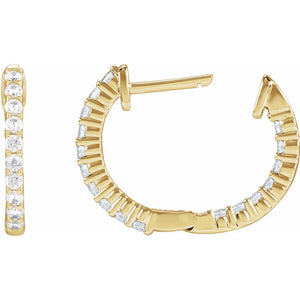 Inside-Outside Hoop Earrings · 0.5–5 ct — 14K Yellow Gold view 4