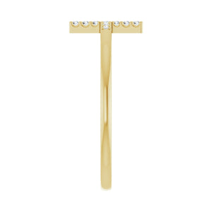 Sideways Cross Ring · 0.08 ct — 14K Yellow Gold view 4