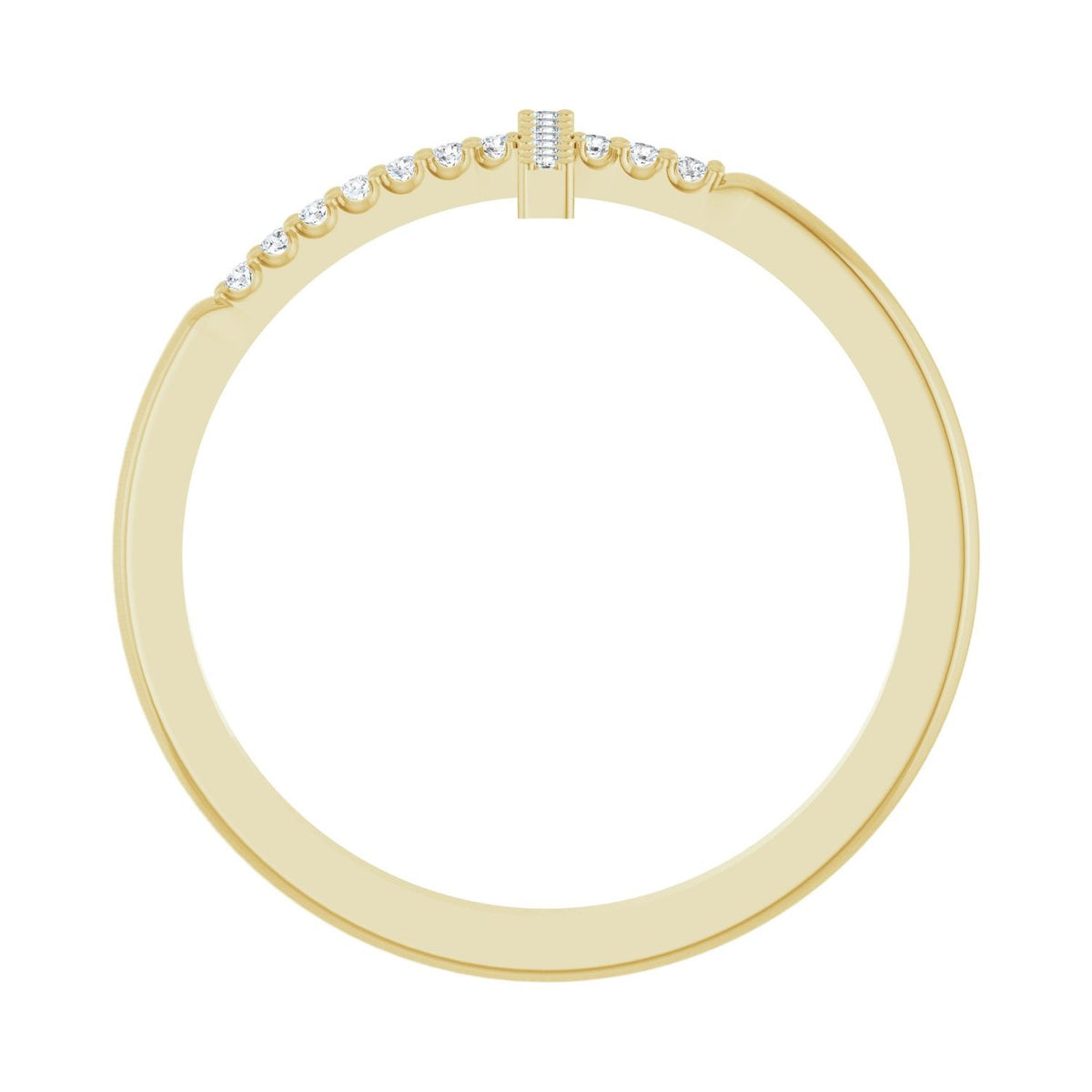 Sideways Cross Ring · 0.08 ct — 14K Yellow Gold view 2