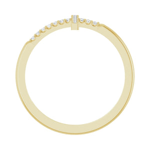 Sideways Cross Ring · 0.08 ct — 14K Yellow Gold view 2