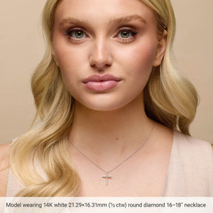 Accented Cross Necklace · 1.97–3.2 ct — 14K Yellow Gold view 4