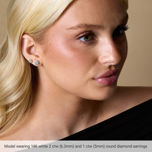 Round 6-Prong Stud Earrings · 0.17–2 ct — 14K Yellow Gold view 3
