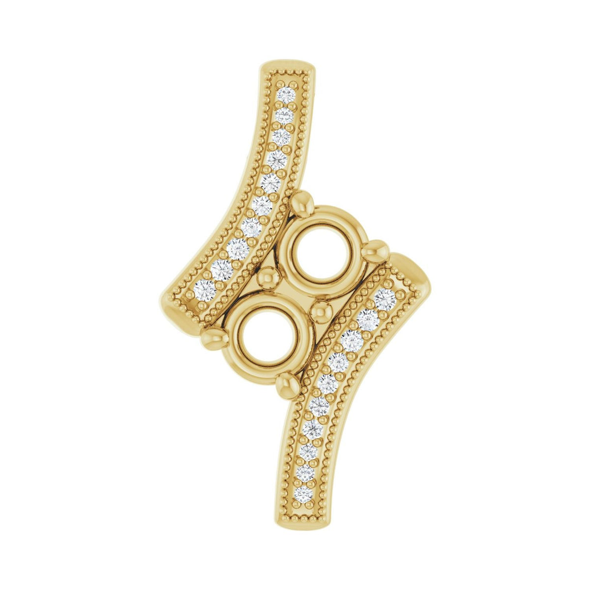 Two-Stone Freeform Pendant · 0.06–1 ct — 14K Yellow Gold