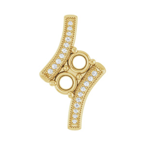 Two-Stone Freeform Pendant · 0.06–1 ct — 14K Yellow Gold