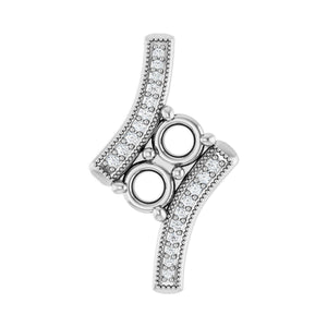 Two-Stone Freeform Pendant · 0.06–1 ct — 14K White Gold