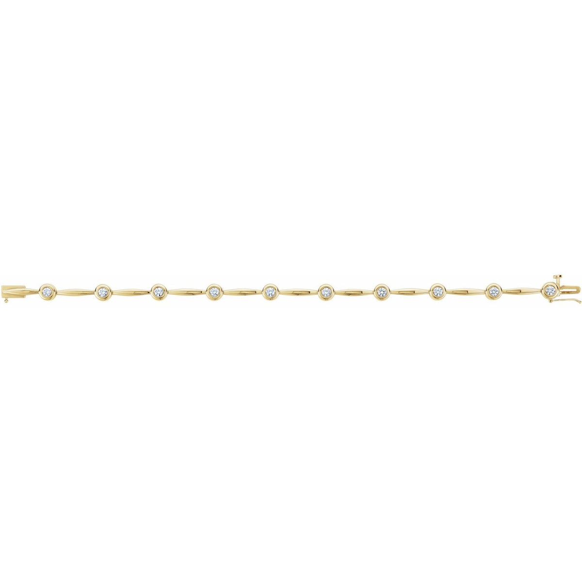 Accented Line Bracelet · 1 ct — 14K Yellow Gold