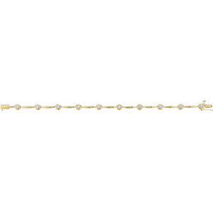 Accented Line Bracelet · 1 ct — 14K Yellow Gold