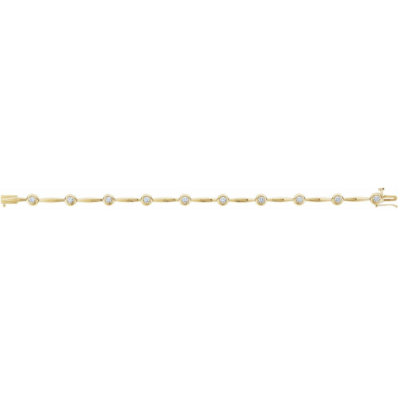 Accented Line Bracelet · 1 ct — 14K Yellow Gold