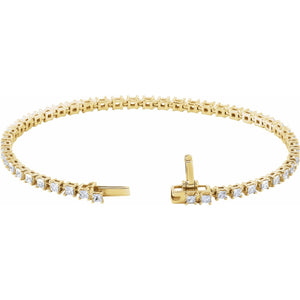 Lab-Grown Diamond Line Bracelet · 2.5 ct — 14K Yellow Gold view 2