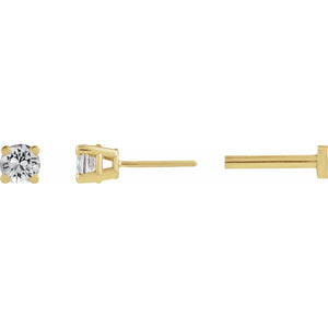 Round 4-Prong Lightweight Stud Earrings · 0.05–4 ct — 14K Yellow Gold