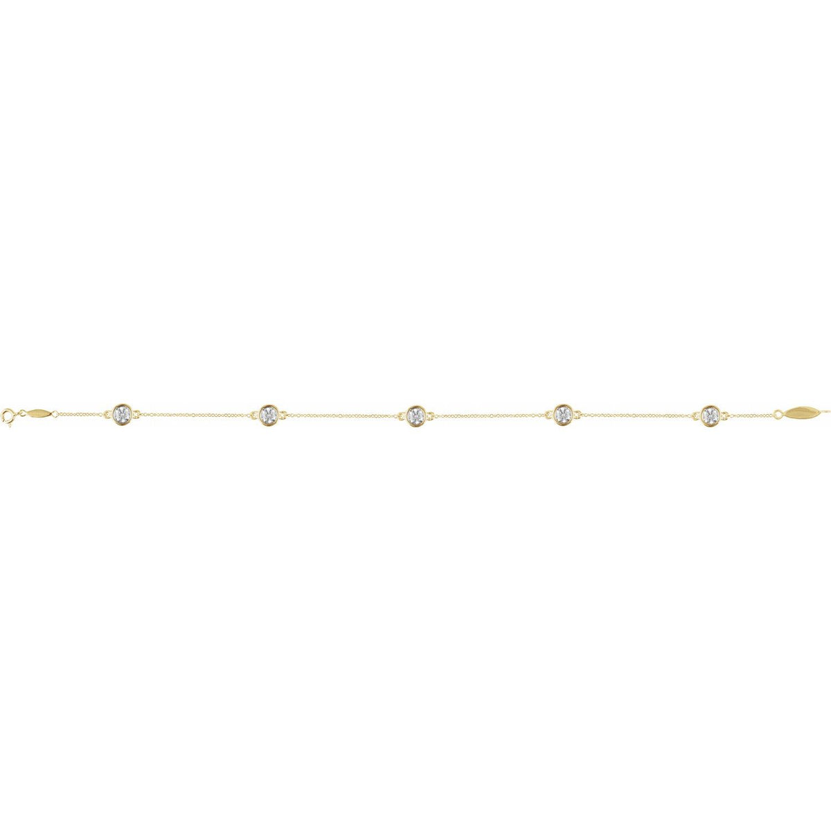 Bezel-Set Five-Station Bracelet · 0.33 ct — 14K Yellow Gold view 2