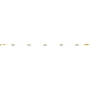 Bezel-Set Five-Station Bracelet · 0.33 ct — 14K Yellow Gold view 2