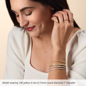 Half Accented Flexible Bangle Bracelet · 1–5 ct — 14K Yellow Gold view 5