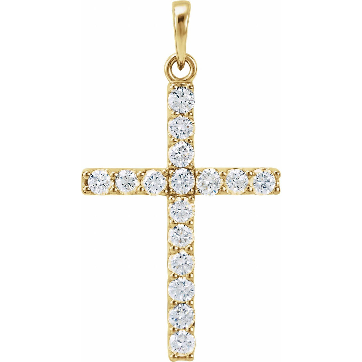 Accented Cross Necklace · 1.4–3.5 ct — 14K Yellow Gold