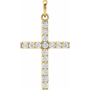 Accented Cross Necklace · 1.4–3.5 ct — 14K Yellow Gold