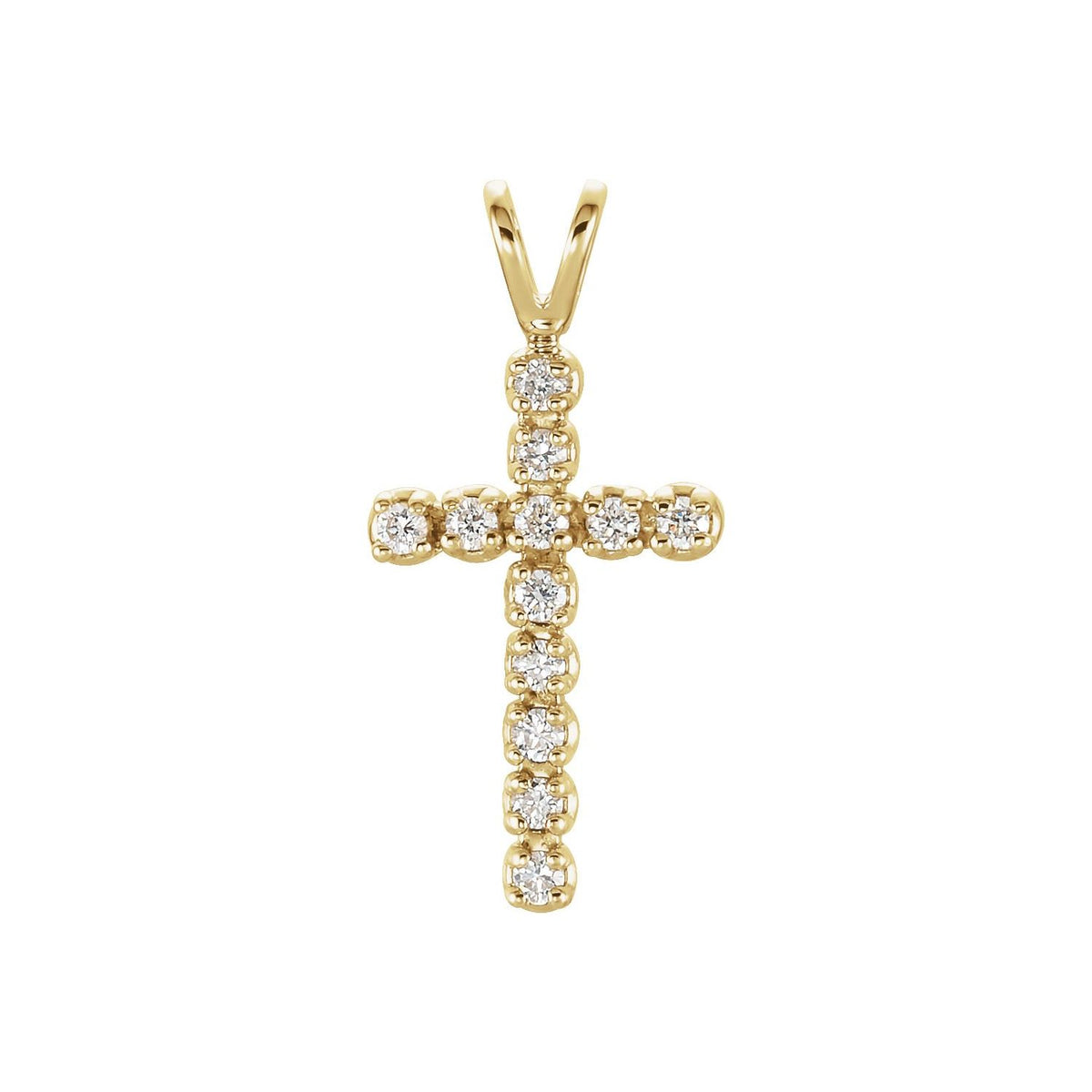 Accented Cross Pendant · 1.4 ct — 14K Yellow Gold