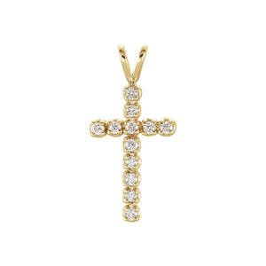 Accented Cross Pendant · 1.4 ct — 14K Yellow Gold