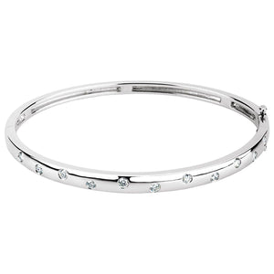 Accented Hinged Bangle Bracelet · 0.5 ct — 14K White Gold