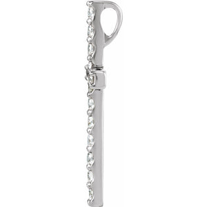 Petite Cross Necklace · 1.47–2.83 ct — 14K Rose Gold view 2