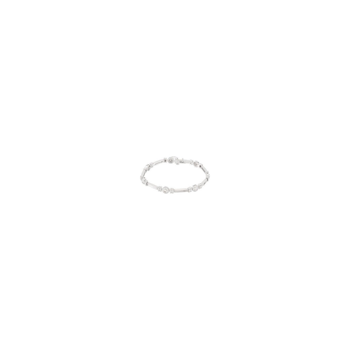 Bezel-Set Line Bracelet · 1 ct — 14K White Gold
