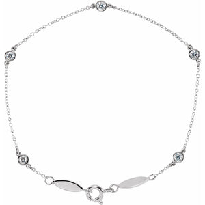 Bezel-Set Five-Station Bracelet · 0.33 ct — 14K White Gold