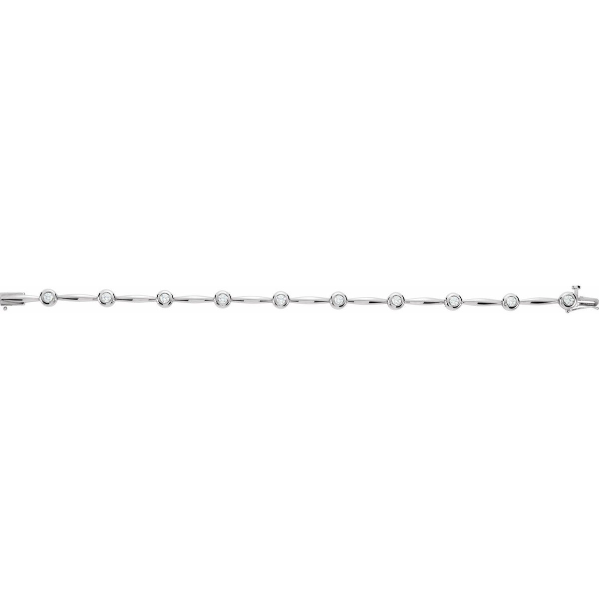 Accented Line Bracelet · 1 ct — 14K White Gold