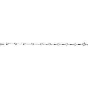 Accented Line Bracelet · 1 ct — 14K White Gold