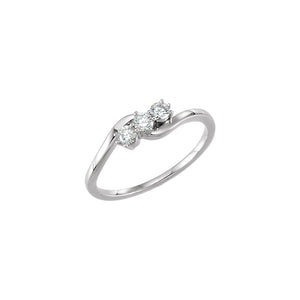 Three-Stone Ring · 0.25–1 ct — 14K White Gold