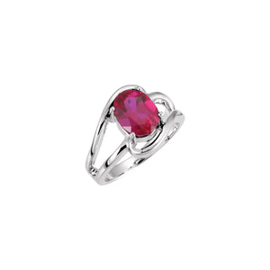 Oval Solitaire Ring · 0.5–2 ct — 18K White Gold, detail
