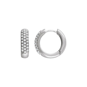 Pavé-Style Hoop Earrings · 0.33–0.88 ct — 14K White Gold