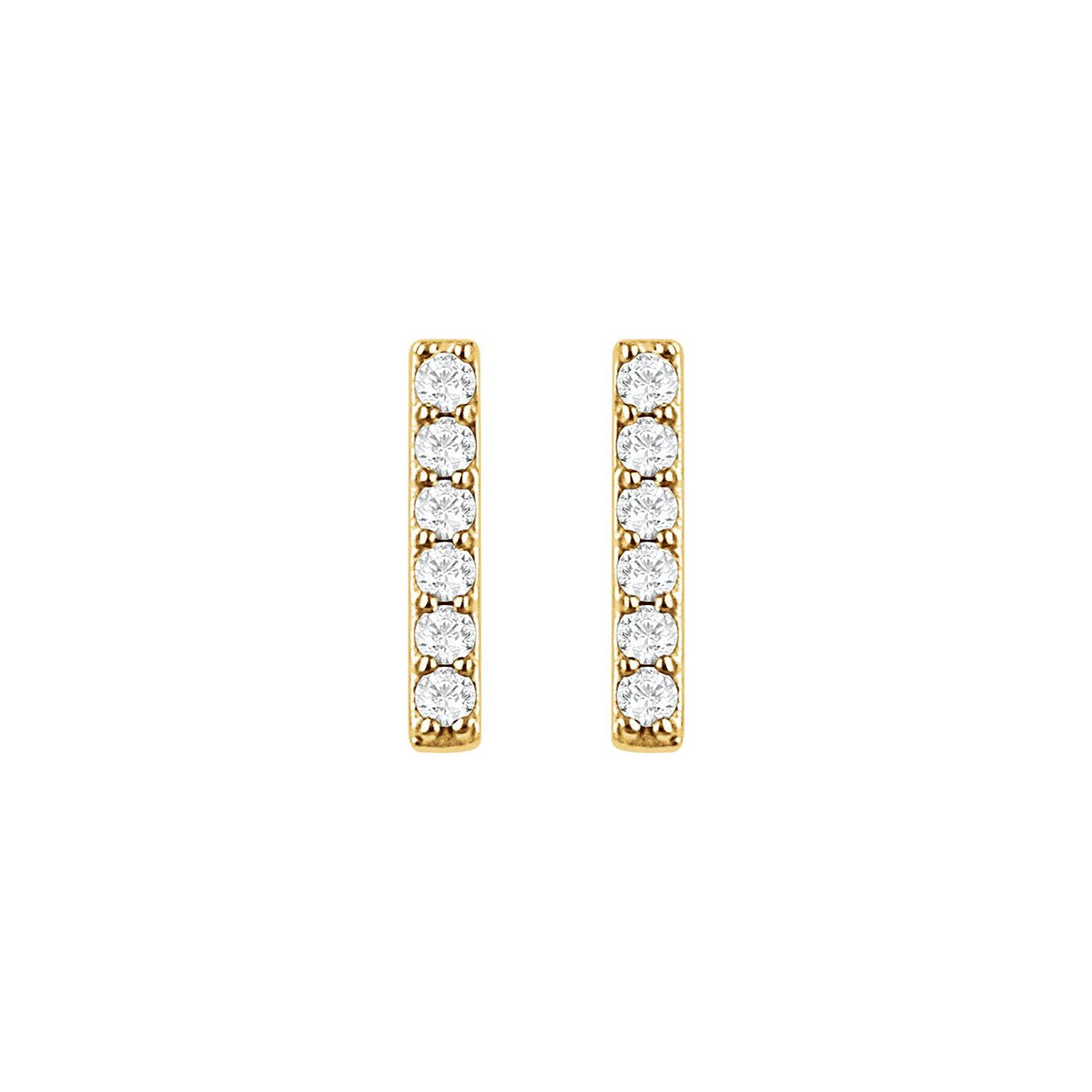 Bar Earrings · 0.1 ct — 14K Yellow Gold view 2