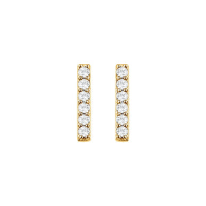 Bar Earrings · 0.1 ct — 14K Yellow Gold view 2