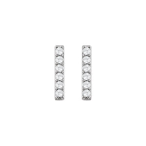 Bar Earrings · 0.1 ct — 14K White Gold view 2