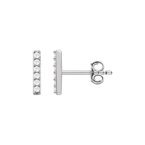 Bar Earrings · 0.1 ct — 14K White Gold