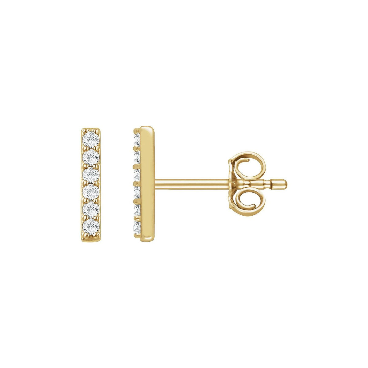 Bar Earrings · 0.1 ct — 14K Yellow Gold