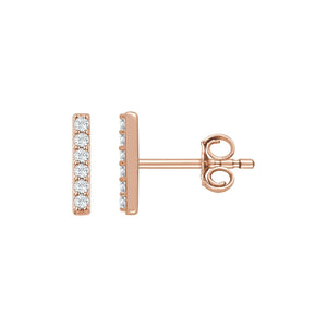 Bar Earrings · 0.1 ct — 14K Rose Gold