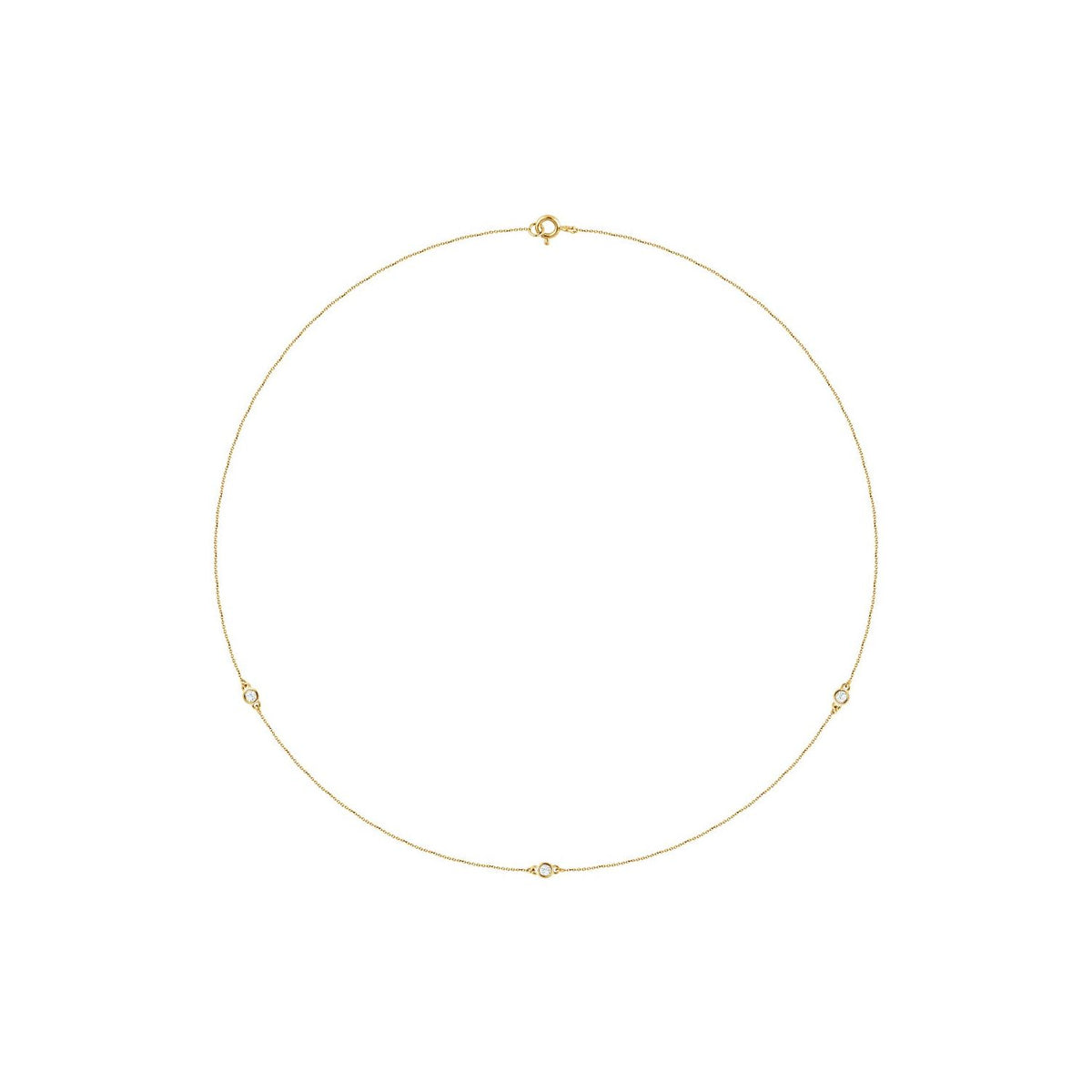 Bezel-Set Station Necklace · 0.2–1 ct — 14K Yellow Gold